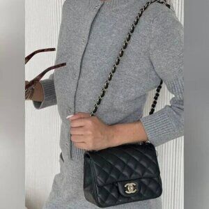 Chanel Gray Cashmere Cardigan